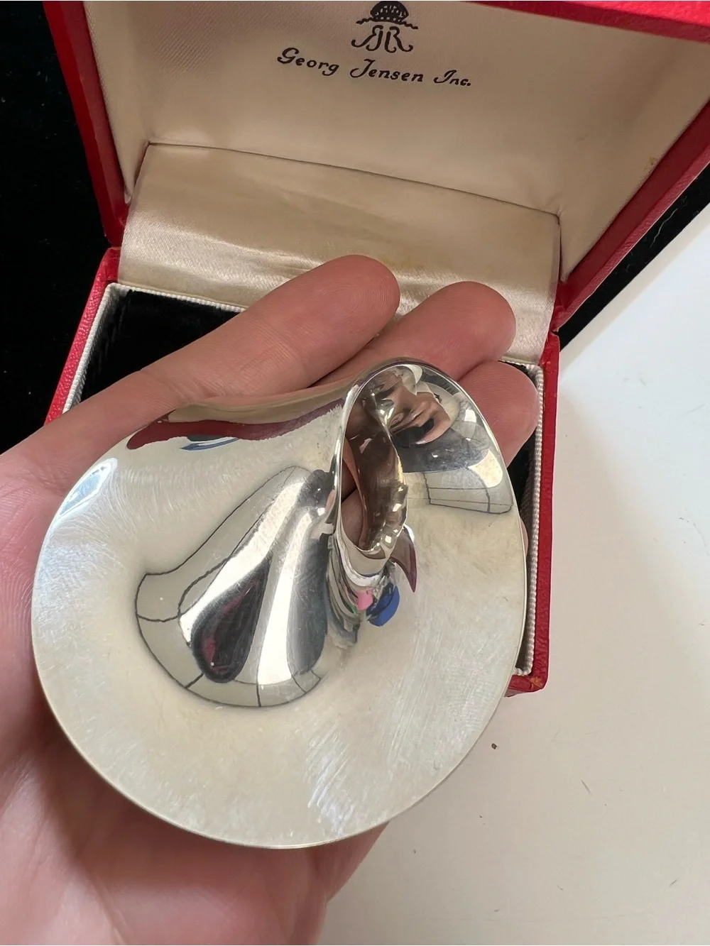 Georg Jensen Large Sterling Silver “MOBIUS” Brooch Pin Denmark